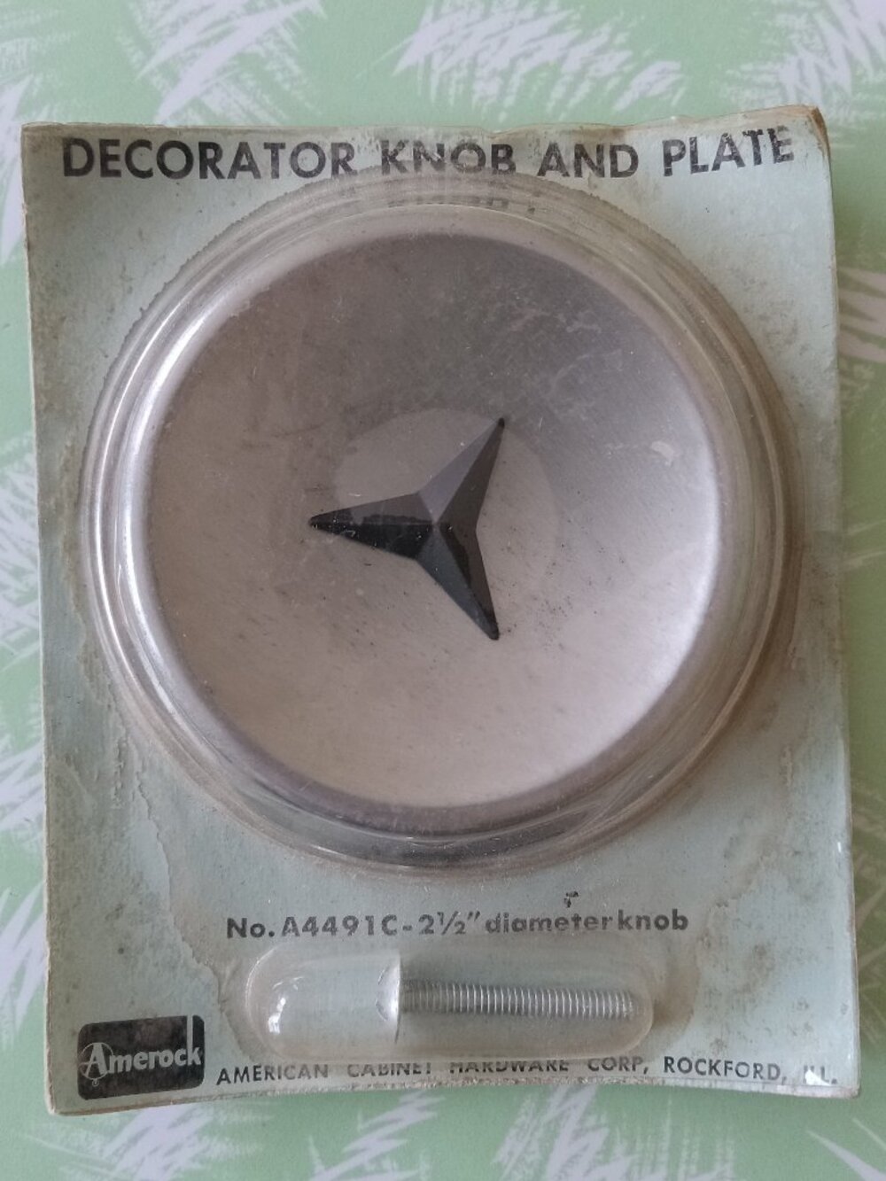 Vintage Nos MCM starbust Drawer Knob Concave Face Cabinet Door Pull Amerock 1950
